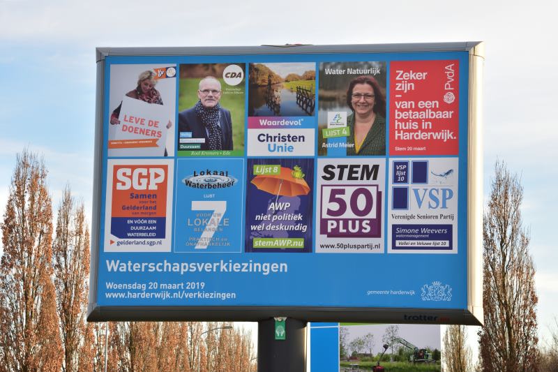 waterschapsverkiezingen 2019 bord Harderwijk